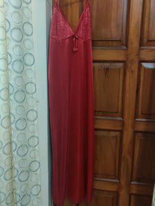 2 piece Long Satin nighty ( size: Large)