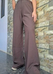 Brown Flared Leg Trousers - 16