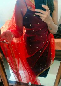 Red Sequin Dupatta