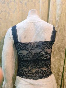 lace bralette and mesh top combo