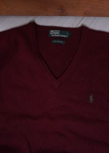 Ralph Lauren Burgundy V-Neck Sweater