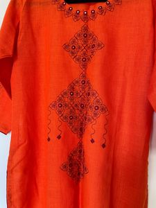 Orange Mirror Kurta