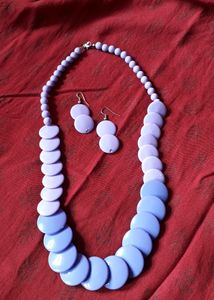 Purple Necklace With Free Earrings