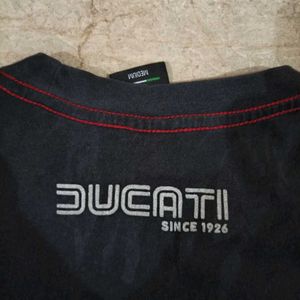Ducati Tshirt With Leather Print