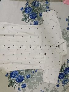 White Printed Casual Shirt