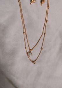 Stylish Double Chain With Earrings