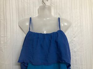 La Voila Blue Sleeveless Top
