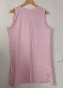 Pink Sleeveless V-Neck Dress
