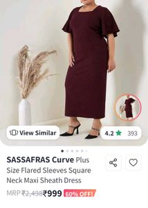Sassafras Elegant Maroon Midi Dress xxl