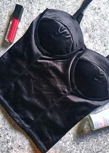 BLACK CORSET TYPE TANK BUSTIER TOP