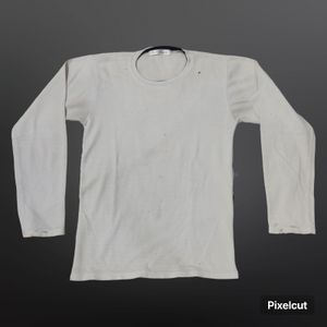 Zara Round Neck White T Shirt