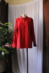 Red Oversized Shirt Without Shoulder Belt