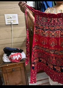 Red Elephant Print Skirt (wraparound)