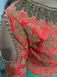 Orange &amp; Green Lehenga Choli. Size S to M.