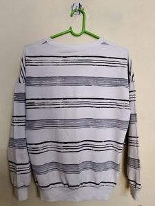 White Striped Sweatshirt