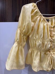 Yellow Bell Sleeve Top