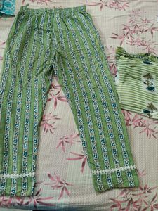 Green Printed Kurta Set