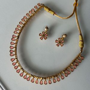 Pink Necklace &amp; Earring Set