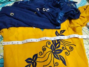 Mustard Floral Embroidered Dress
