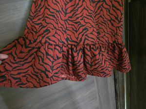 Zara Red &amp; Black Animal Print Dress