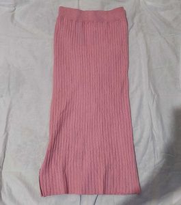 Pink Bodycon Slit Skirt