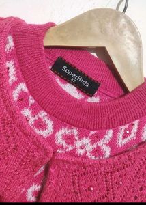 Rose Color Winter Sweater For 8-9 Year Girl