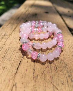 Pink Beaded Bracelets (Set of 3)