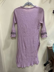 Lavender Embroidered Kurta