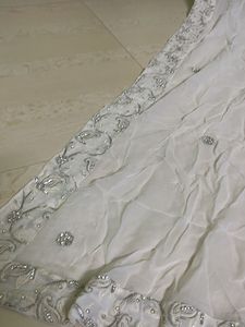 White Full Handwork Gown Wid Chiffon Dupatta