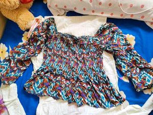 Multicolor Peplum Top