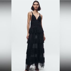 New Zara Celeb Style Gala Runway Maxi Dress