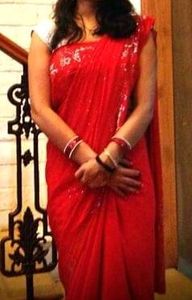 Steal Deal-Red Mokesh work saree