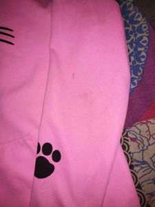 Cat Printed Light Pink Sweatshirt