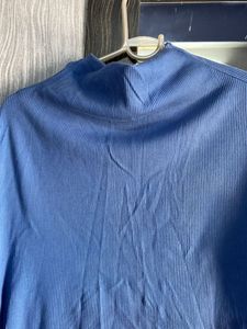 High Neck Blue Top
