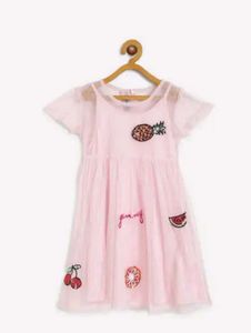 KidsDew Net n Sequins Pink Party Dress