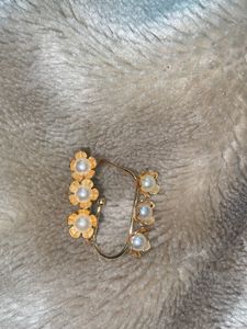 Floral Pearl Hoop Earrings