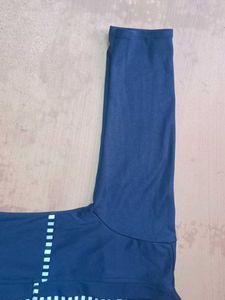 Striped Detail Navy Blue Top