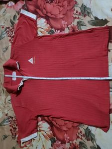 Never Look T Shirt Red And White Colored
