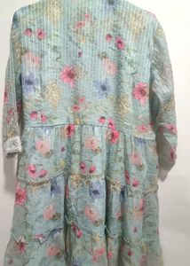 Floral Print Aqua Blue Tunic