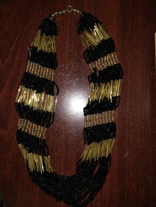 Black And Gold Layered Necklace