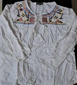 white Embroidered Top