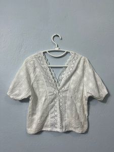 Summery White Cotton Top