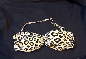 Leopard Print Bikini Top