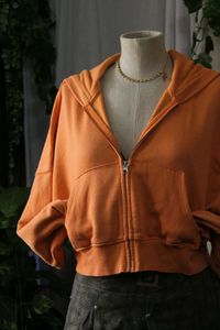 H&amp;M Light Washed Orange Cropped Hoodie