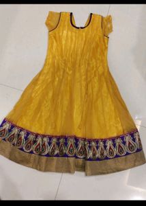 Yellow Embroidered Anarkali Dress