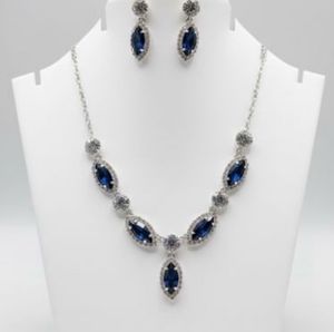 Elegant Blue Stone Jewelry Set