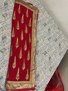Red &amp; Gold Saree
