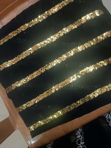 Black &amp; Gold Striped Saree