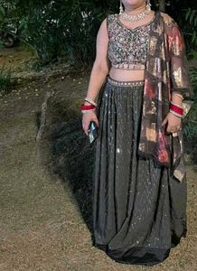 🩶 Grey colour Lahenga 🩶
