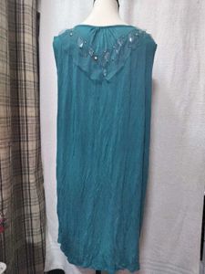 Freesize Teal Embellished Casual Dress